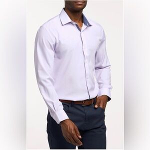 WRK Men's Lilac Purple Button Down Long Sleeve Dress Shirt